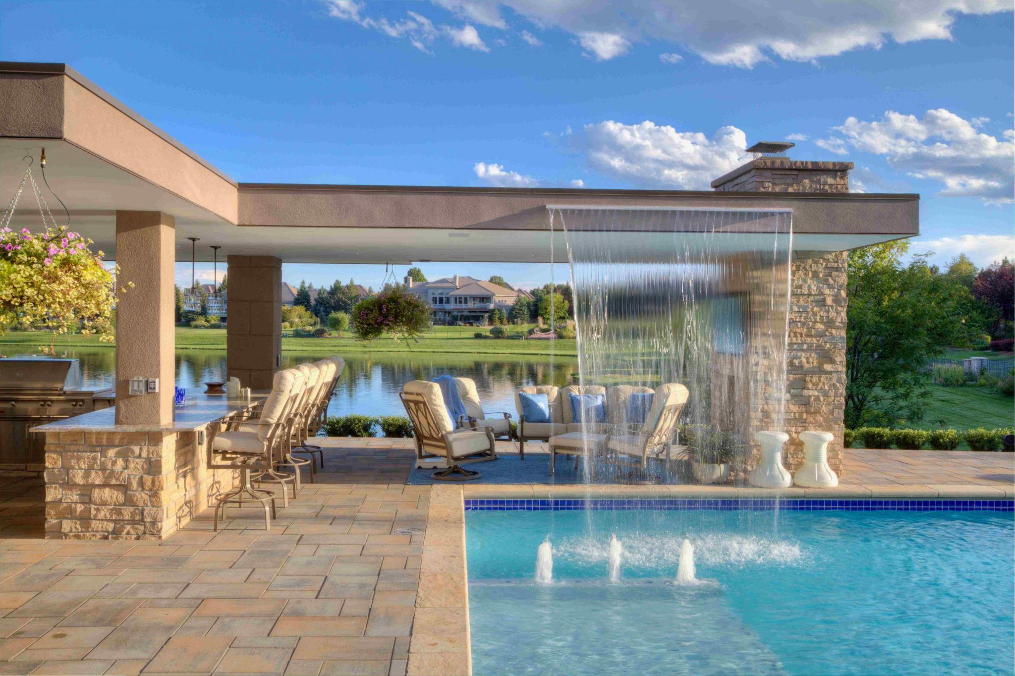 Water feature added to the pool